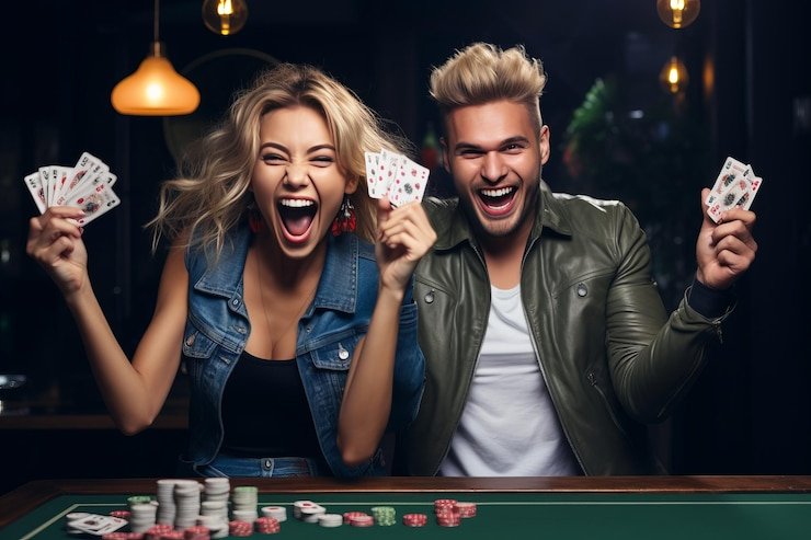 Dealer profesional menunjukkan kartu dalam sesi Live Blackjack dengan kamera multi-sudut